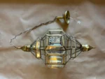 Handcrafted Moroccan brass hanging lamp Moon & Stars glass lantern - Image 7