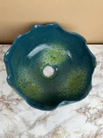 Handmade Moroccan Ceramic Sink & Brass Faucet Set - Image 3